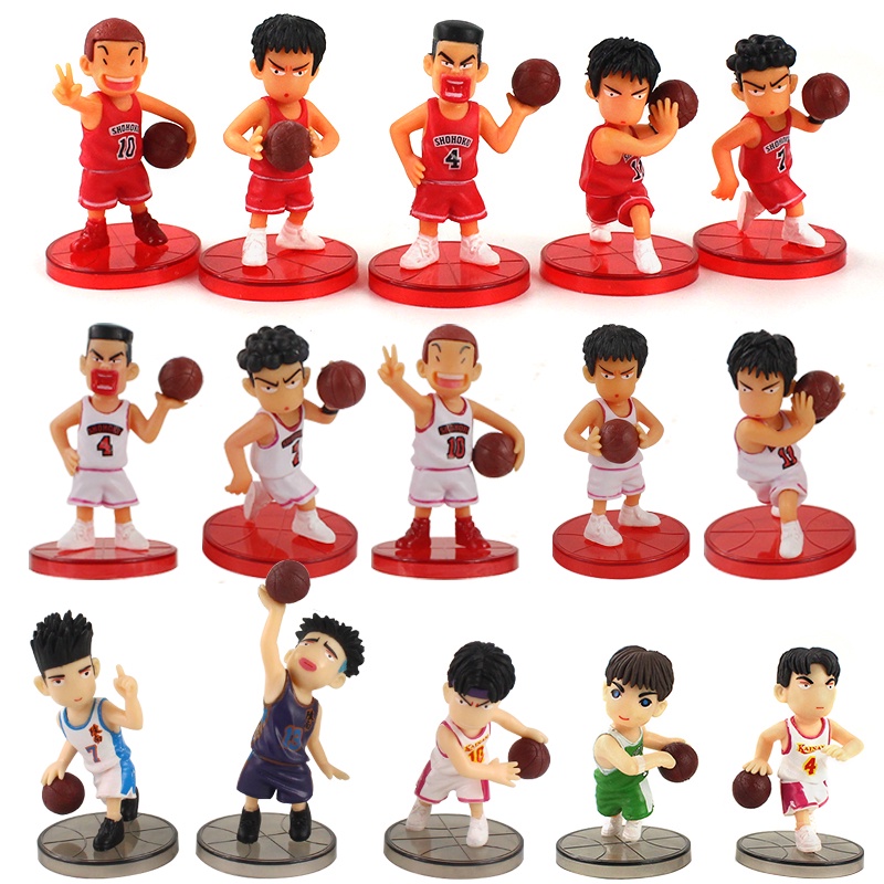 5pcs Set Anime Slam Dunk Sakuragi Hanamichi Figure Model Cake Topper