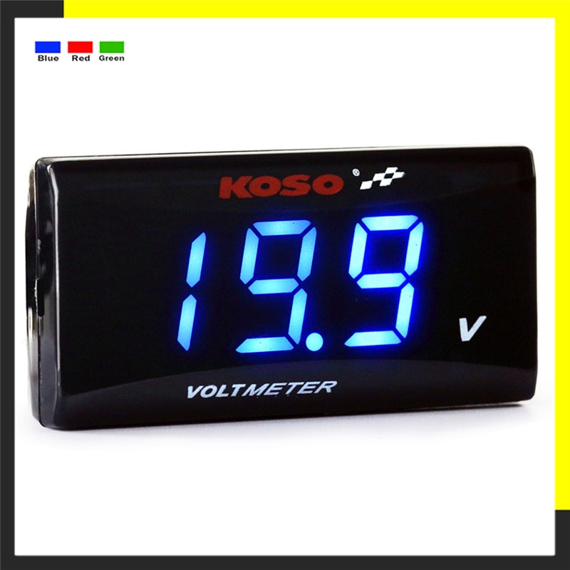 Koso Motorcycle Volt Meter Super Waterproof Electromobile Car Led