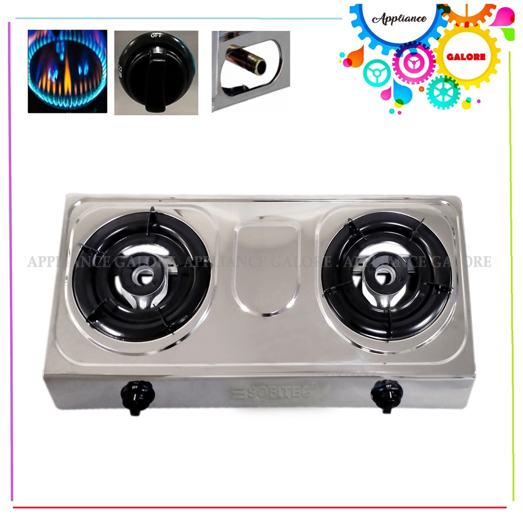 Double Burner Gas Stove Stainless Steel Sofitec SGS 9320 Shopee