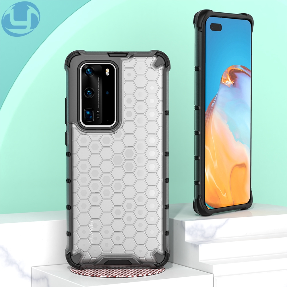 Honeycomb Hybrid Tpu Pc Armor Clear Phone Case For Huawei P Pro Lite