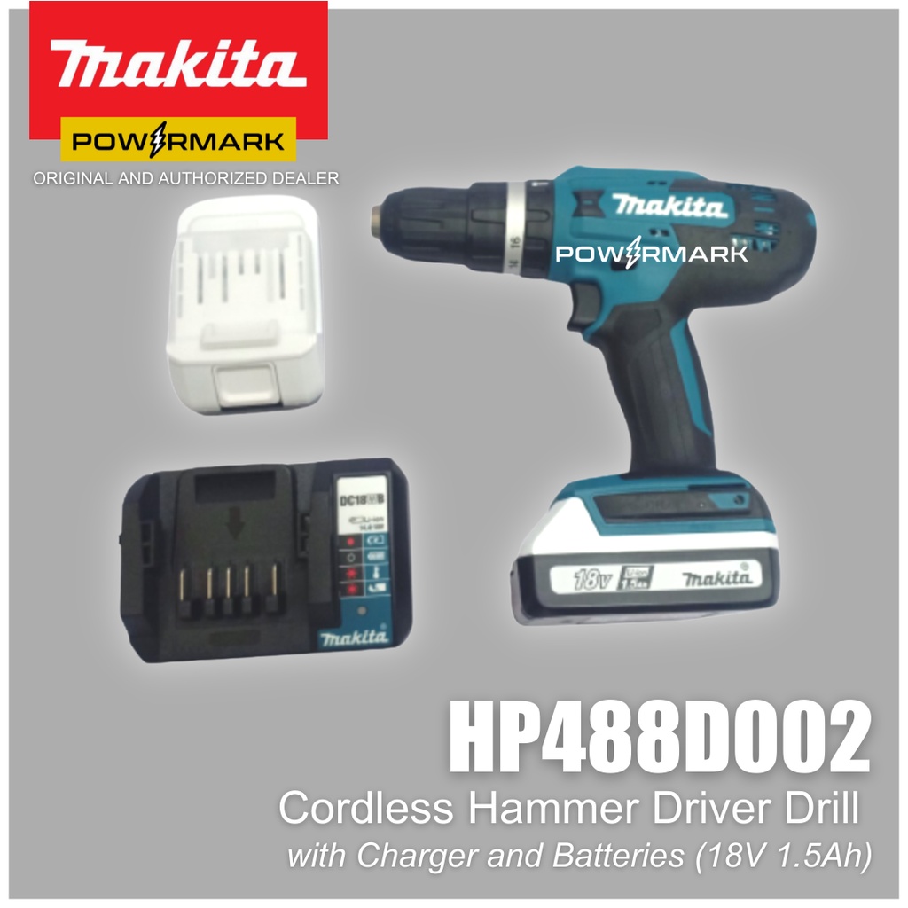 MAKITA HP488D002 Cordless Hammer Driver Drill With Charger And