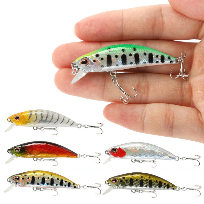 5g 5cm Fishing Bait Top Water SwimBait Lure 3D Eyes Minnow Buzz Bait