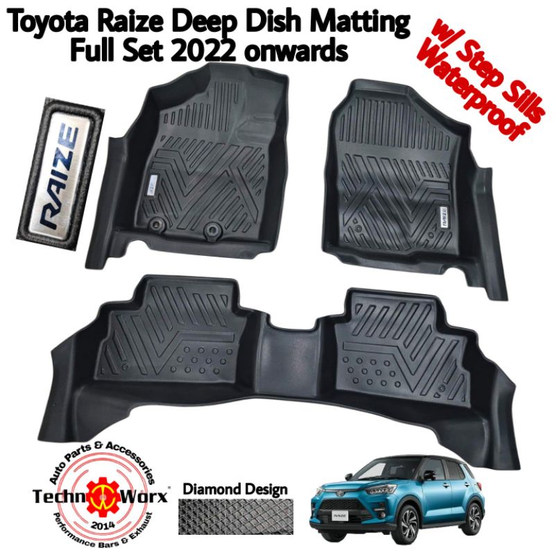 Toyota RAIZE Deep Dish Matting 5D Step Sill High Quality Waterproof