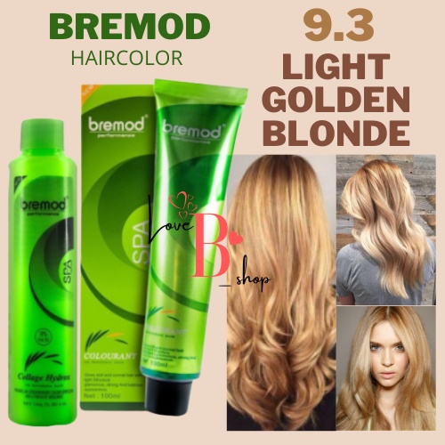 Bremod Light Golden Blonde Hair Color With Oxidizing Cream Shopee