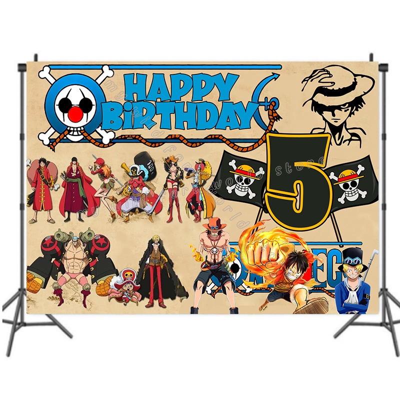 One Piece 150 210CM Birthday Party Backdrop Decorations Party