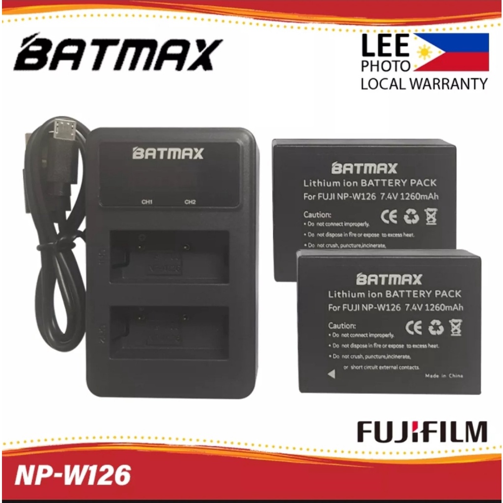 Batmax Fujifilm NP W126 2pcs Battery And Dual USB Charger Shopee