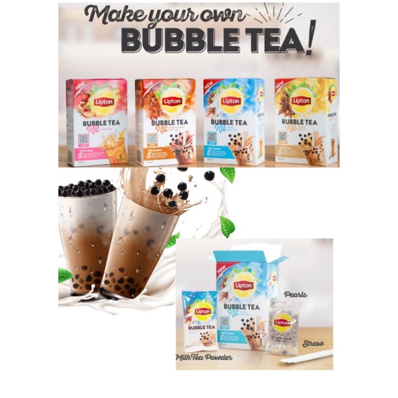 Lipton Bubble Tea Kit Make Your Own Milk Tea In Servings G