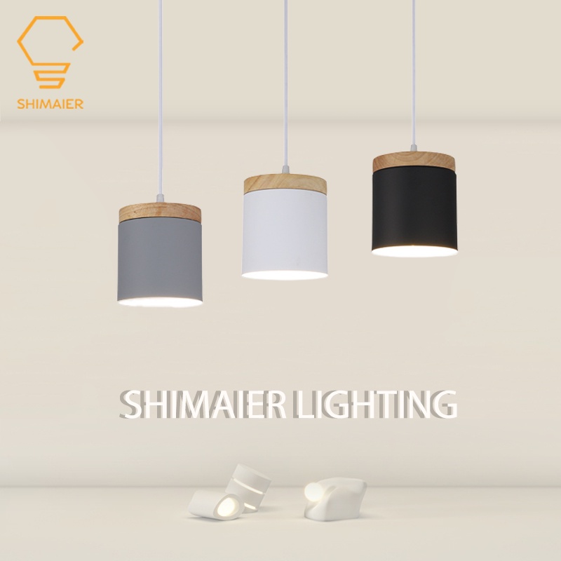 SHIMAIER Nordic Solid Wood Chandelier Simple Ceiling Chandelier