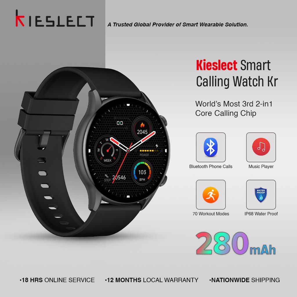 Kieslect Smart Calling Watch Kr Bluetooth Ai Voice Assistant Music