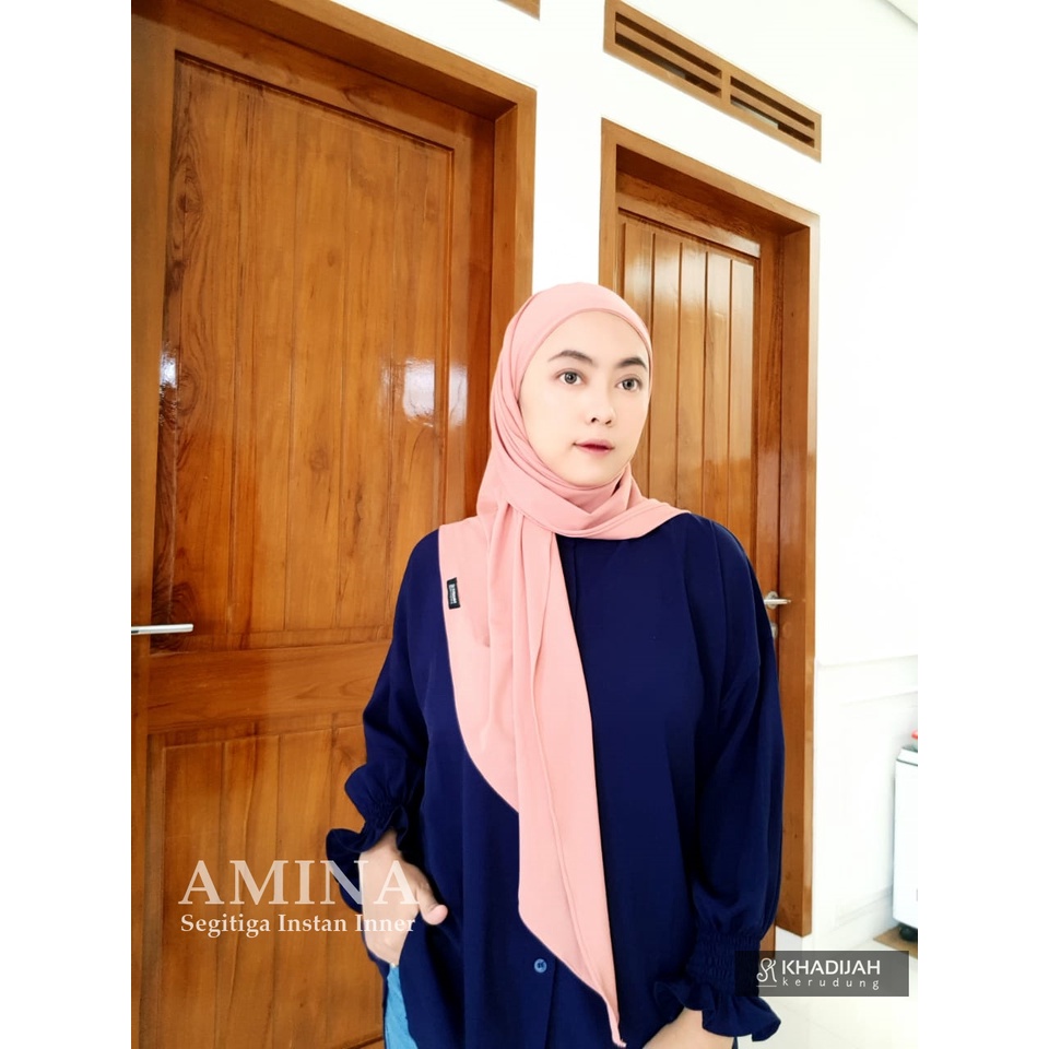 Amina Jersey Korean Instant Triangle Hijab Plus Inner Inner Instant