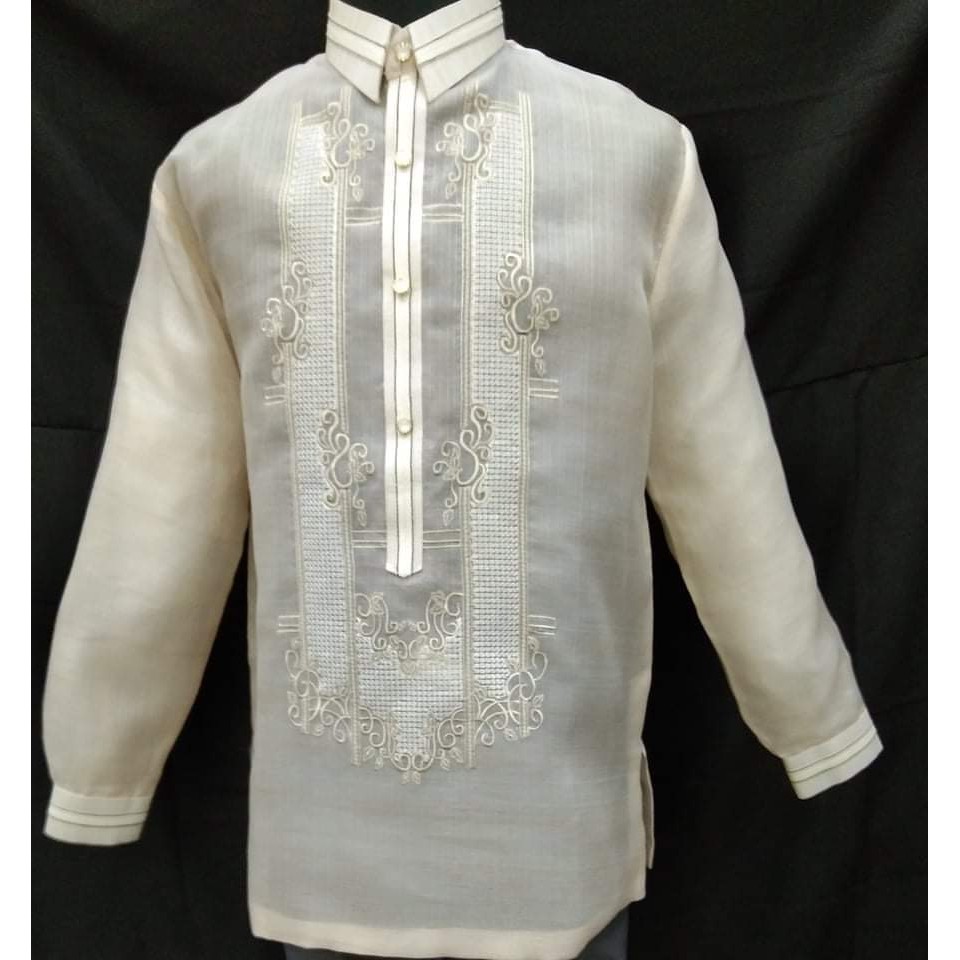 Piña Cocoon BARONG TAGALOG Sports Collar Brown Tacs Shopee Philippines