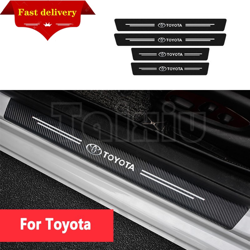 Toyota Vios Carbon Fiber Car Door Sill Protector Auto Threshold Strips