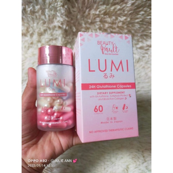 LUMI 24H GLUTATHIONE CAPSULES By BEAUTY VAULT With FREEBIES Shopee