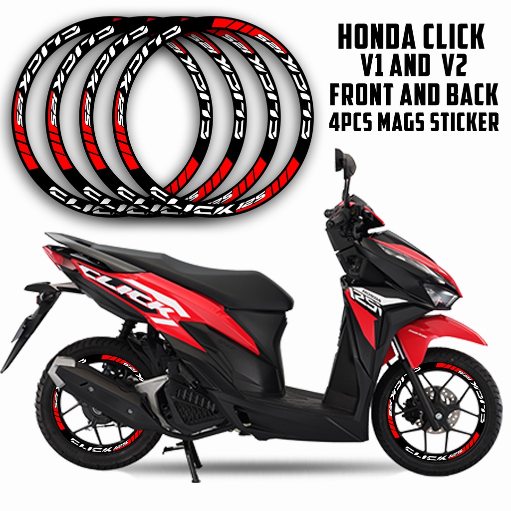 Honda Click V1 And V2 Front And Back Mags Stickers Set Shopee Philippines