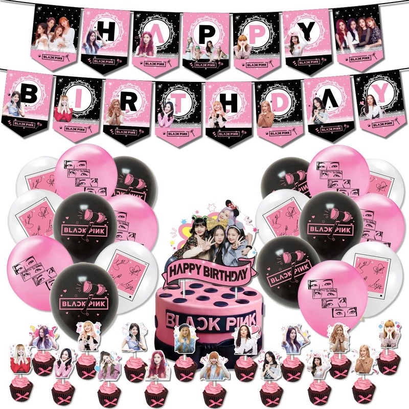 Blackpink Theme Birthday Decoration Balloon Set Blackpink Balloon