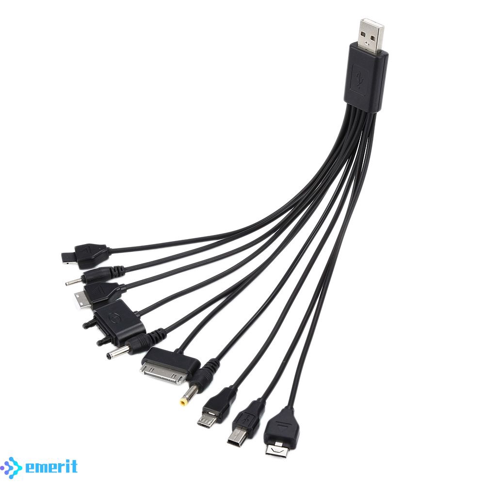 Useful Universal USB To Multi Plug Cell Phone Charger Cable 10 IN 1 USB