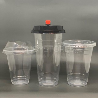 Plastic Cups Milk Tea Y Pp Cup With Lid Set Shopee Philippines