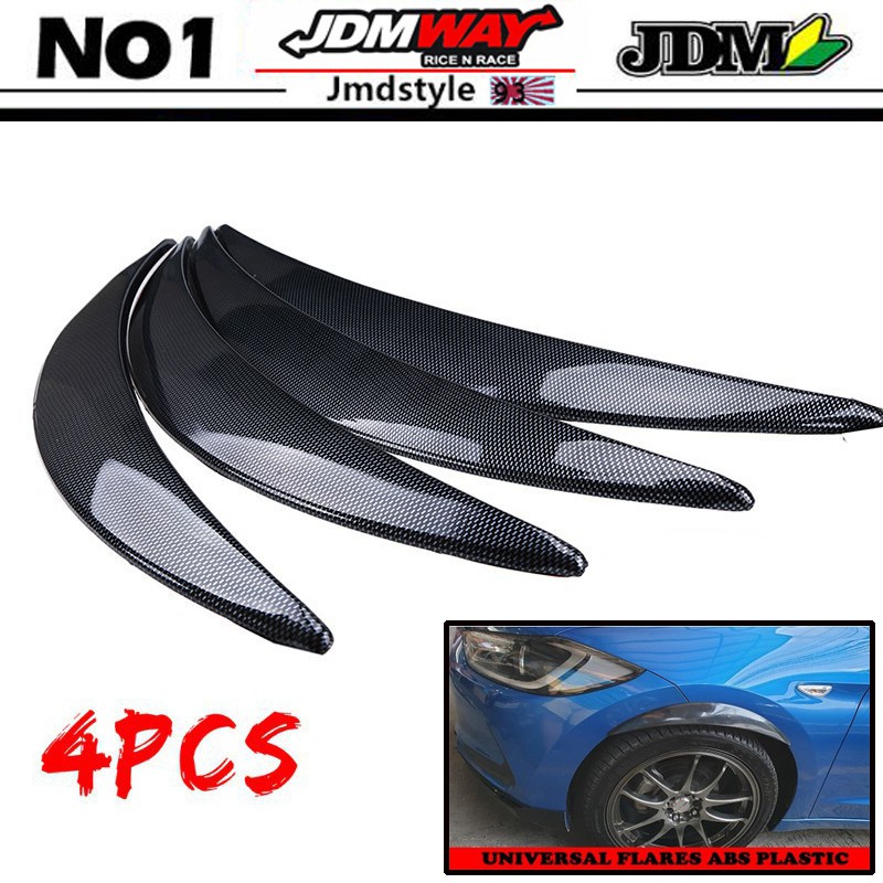 4Pcs Set Universal Carbon Fiber Flexible Car SUV Off Road Fender Flare