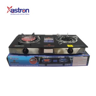 Astron Dual Flame Ceramic And Metal Double Burner Gas Stove With