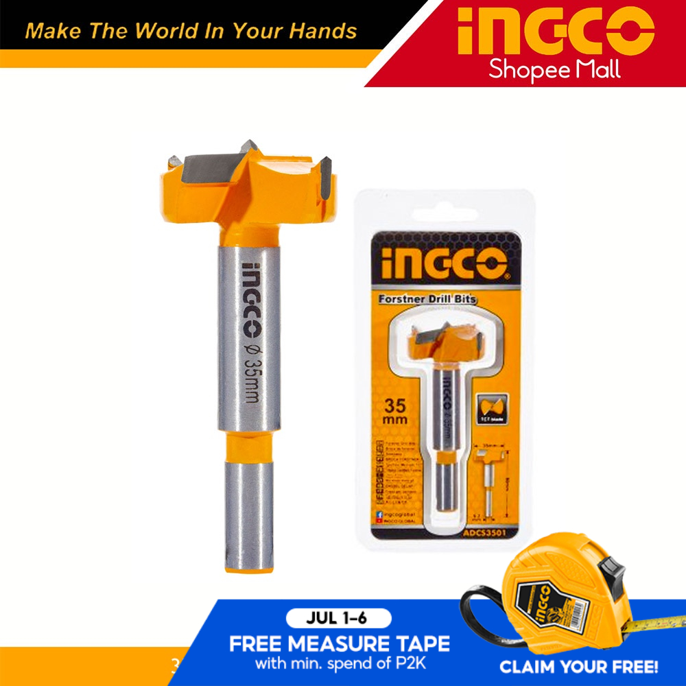 Ingco ADCS3501 Forstner Drill Bit With TCT Blade 35mm 1 3 8 For Hole