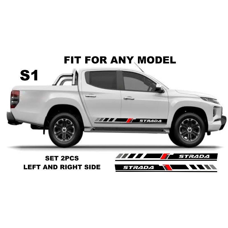 2pcs Mitsubishi Strada Side Body Decals Sticker For Any Model Shopee