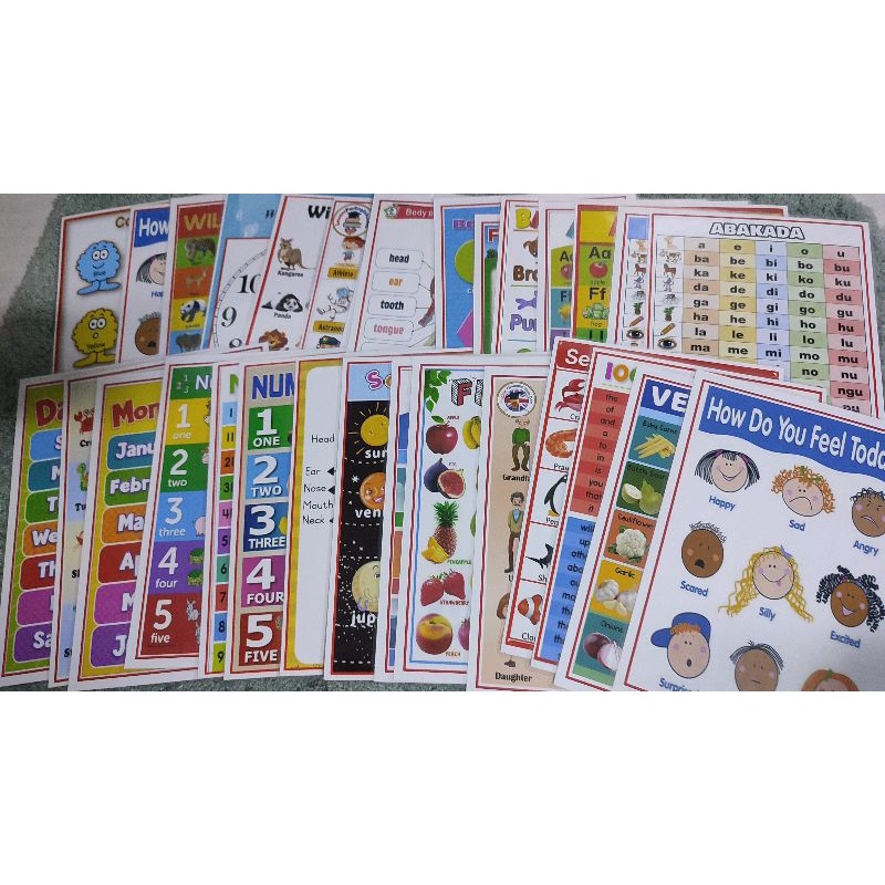 Pre K Laminated Educational Chart Shopee Philippines My Xxx Hot Girl