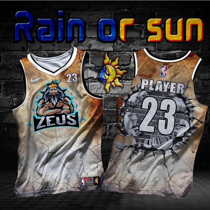 Zeus Basketball Jersey Free Customize Of Name And Number Only Full