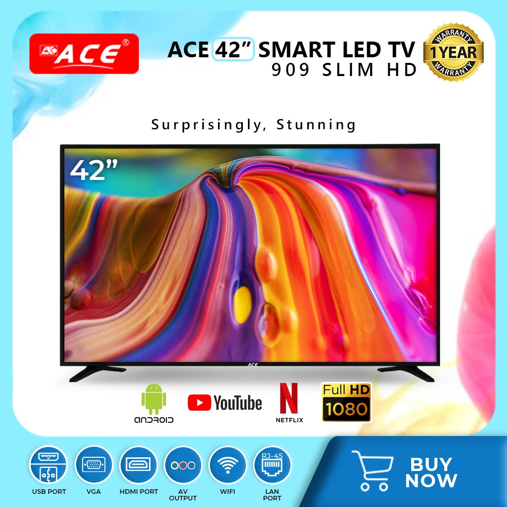 Ace Slim Full Hd Led Smart Tv Black Led Android Shopee