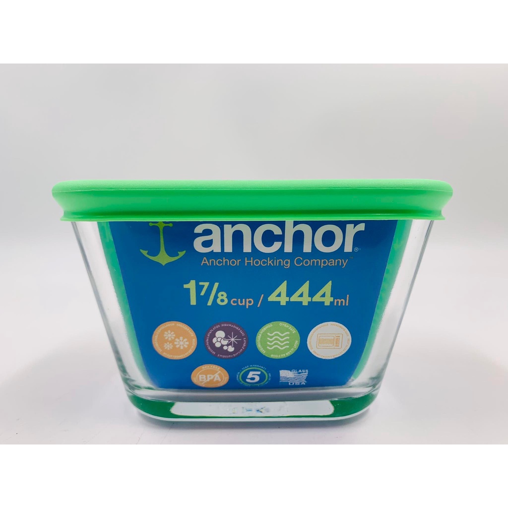 Anchor Hocking Glass Food Storage Rectangular 444ml Green Shopee