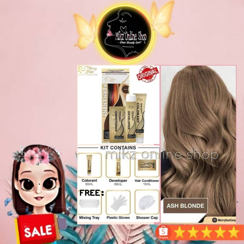 Merry Sun Permanent Hair Color Ash Blonde Shopee Philippines