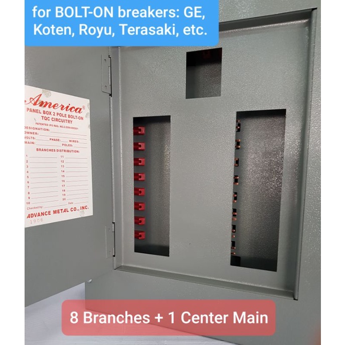 Bolt On Panel Board 8 Branches 2 Pole 1 Phase America Center Breaker