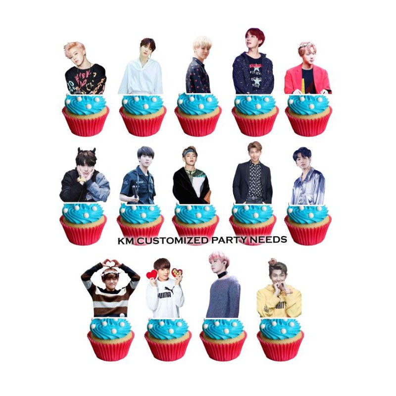 BTS Cupcake Topper 12pcs Pack Shopee Philippines