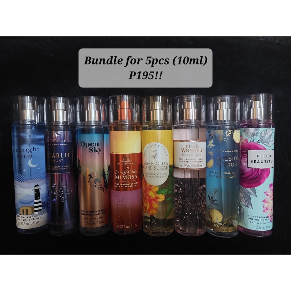 Bbw Body Mist Decant Ml Bundle Of Pcs Shopee Philippines