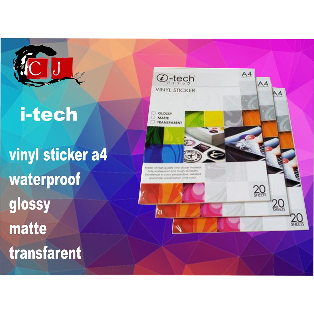 I Tech Vinyl Sticker Waterproof A Glossy Matte Transparent Shopee