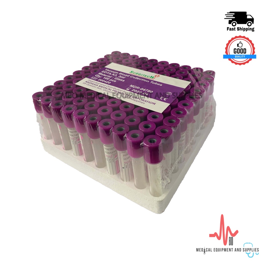 Blood Collection Tube Edta K K Glass Purple Tubes Ml Ml Ml