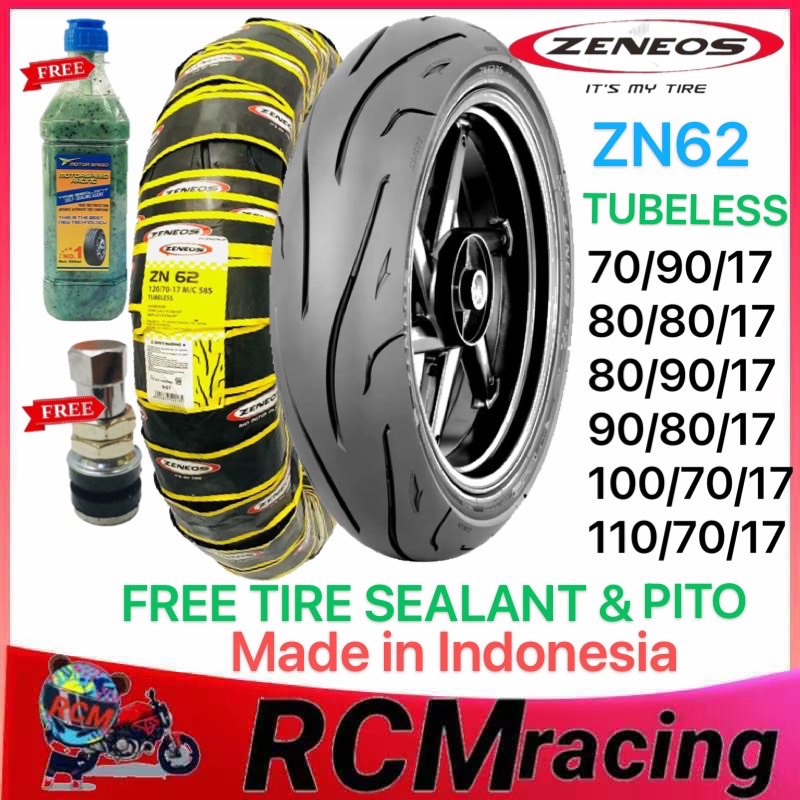 ZENEOS ZN62 MOTORCYCLE TIRE GULONG FREE TIRE SEALANT PITO TUBELESS 70