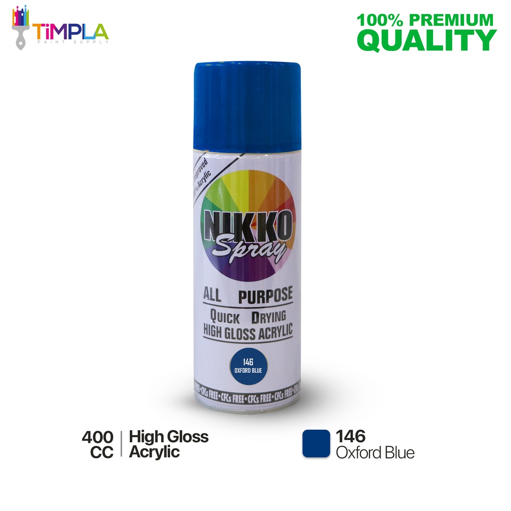 NIKKO Spray Paint 146 Oxford Blue All Purpose Quick Drying High Gloss