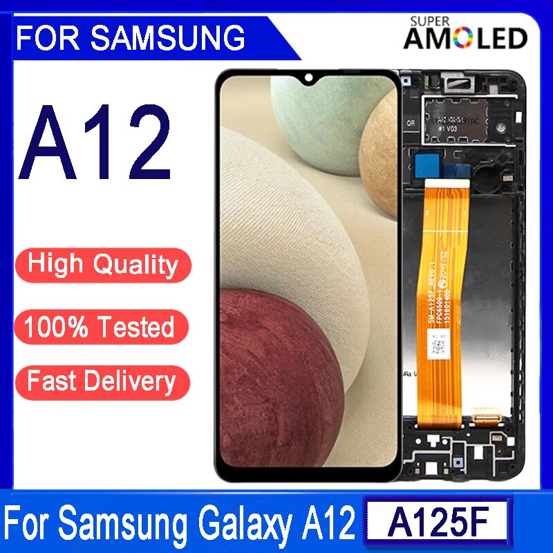 6 5 Original LCD For Samsung Galaxy A12 A125 A125F Display LCD With