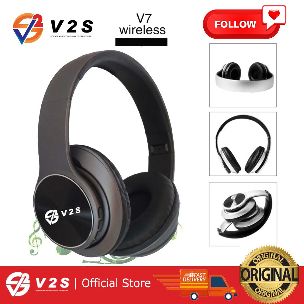 V S V Wireless Headset Tf Card Mp Tf Card Player Fm Radio Function