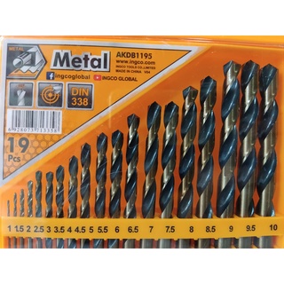 INGCO Original 19pcs Metal Cobalt HSS Drill Bit Set AKDB1195 Shopee