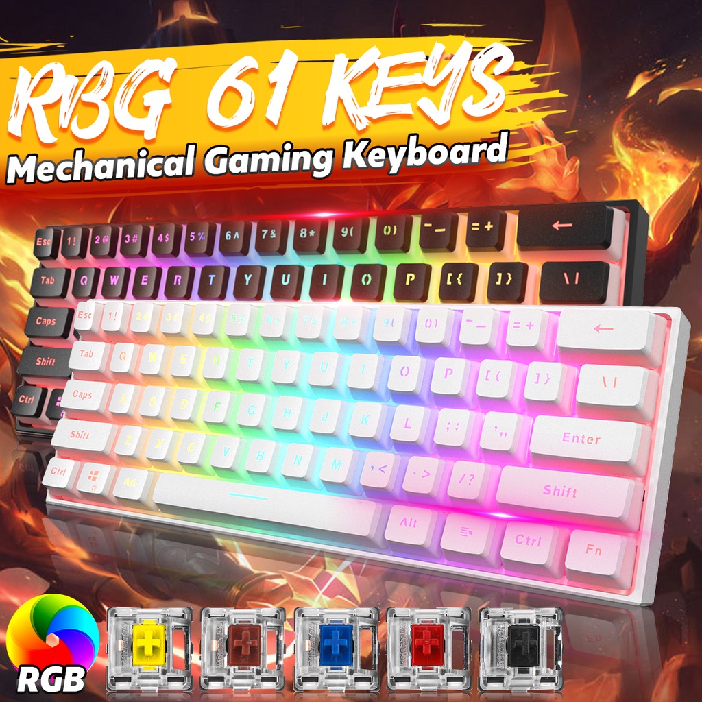 Gamakay MK61 Wired Mechanical Keyboard Gateron Optical Switch Pudding