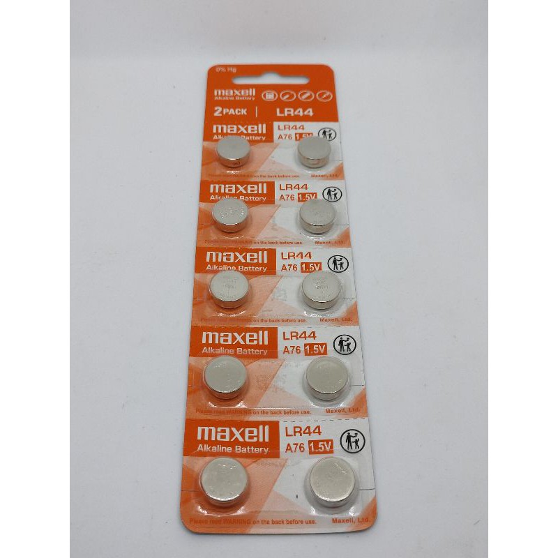 Maxell Alkaline Battery LR44 1 Pad 10 Pieces Maxell 44 Battery Shopee