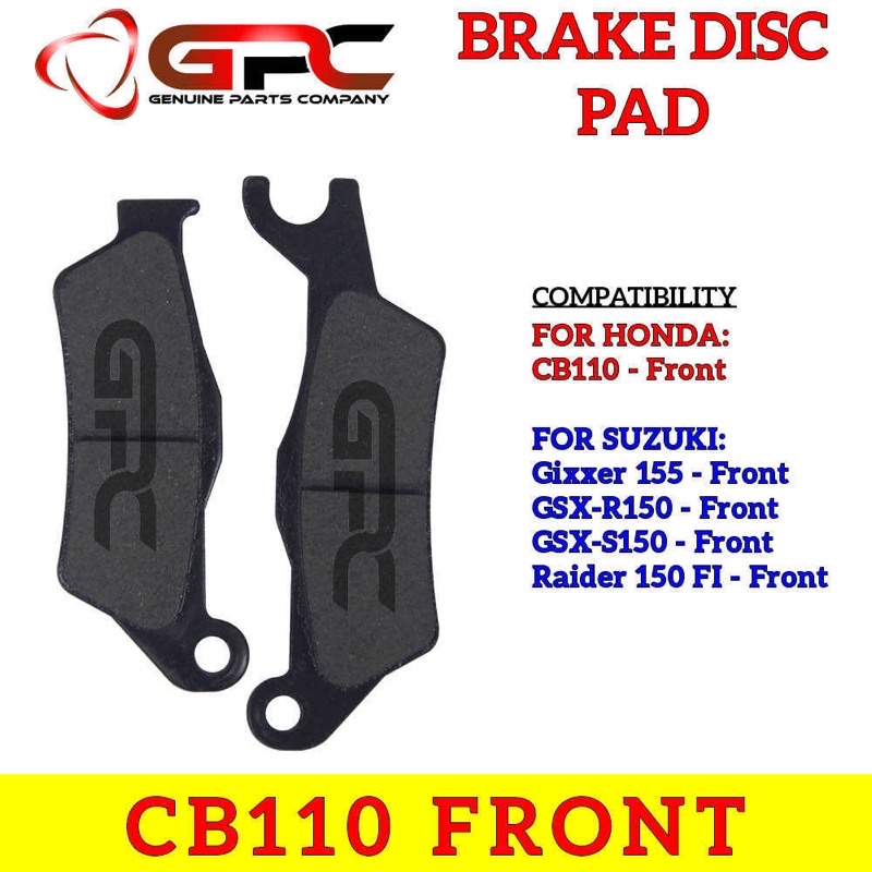 HONDA CB110 GIXXER RAIDER 150Fi FRONT DISK PAD GPC Shopee Philippines