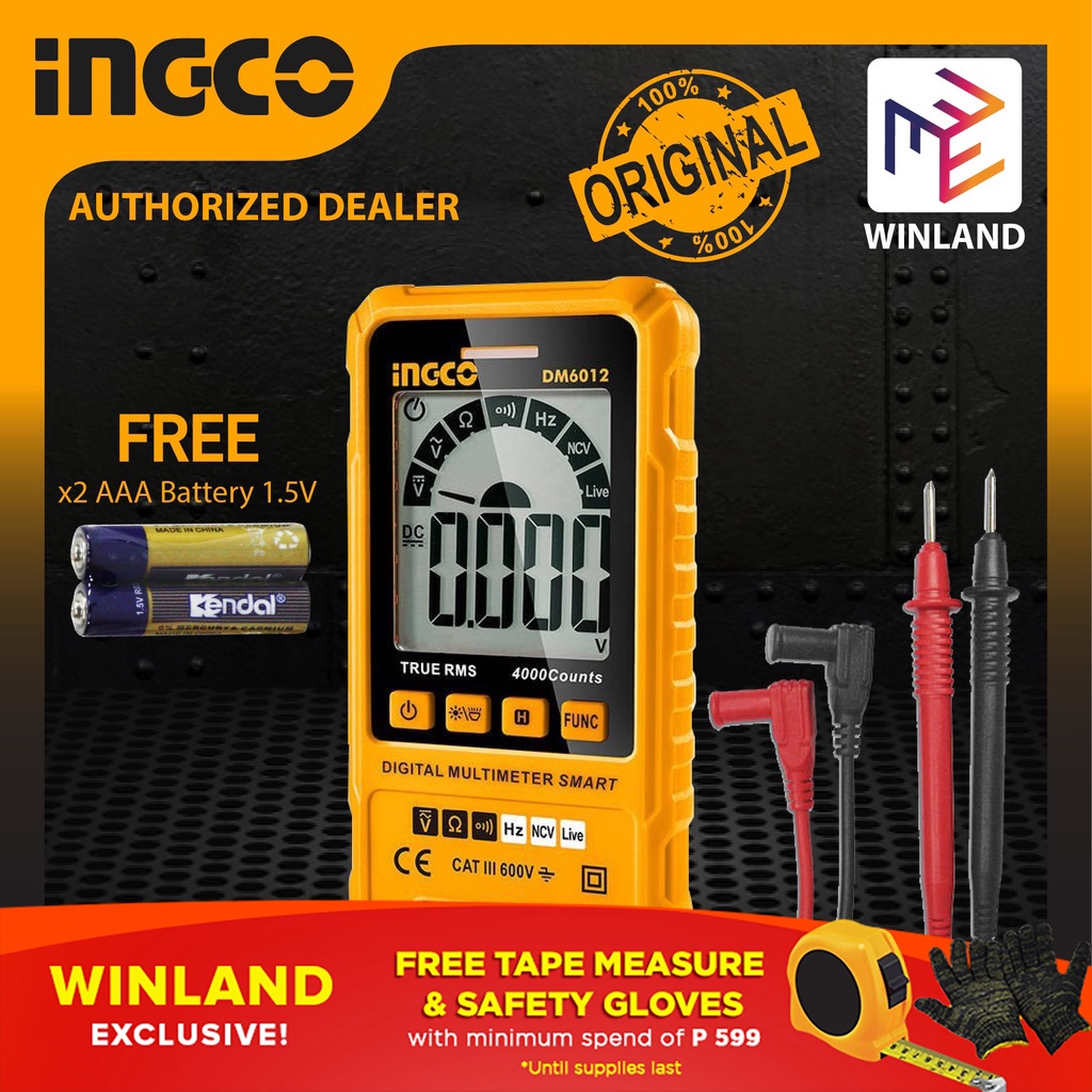 INGCO Original Smart Digital Multimeter Tester DM6012 WINLAND