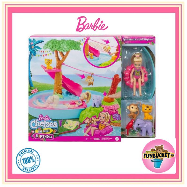 ORIGINAL Barbie Chelsea Lost Birthday Splashtastic Pool Surprise