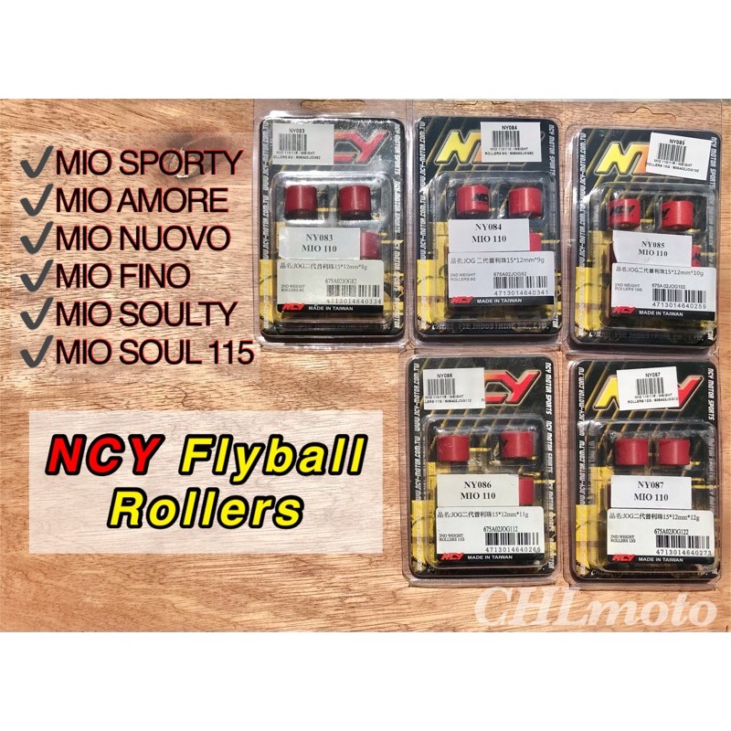 NCY Flyball Rollers For Mio Sporty Soul 115 Nouvo Fino Amore