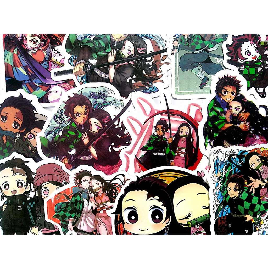 Demon Slayer Kimetsu No Yaiba Nezuko And Tanjiro Stickers Shopee