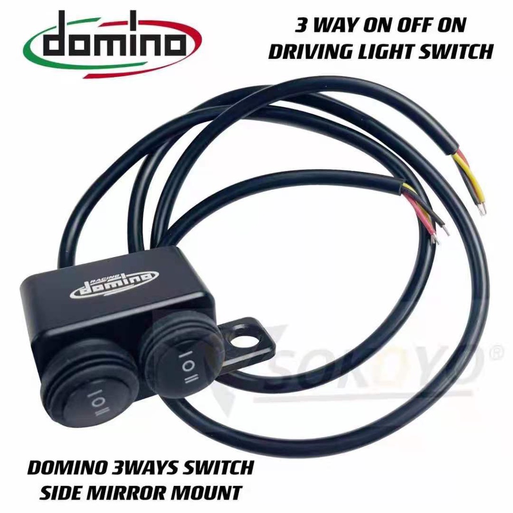 1 Pc Domino Dual 3 Way Switch Left Side Mirror Mount Tri Switch