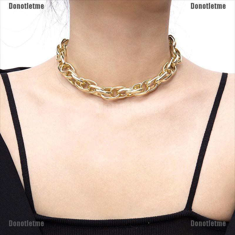 Donotletme Punk Exaggerated Heavy Metal Thick Chain Choker Necklace