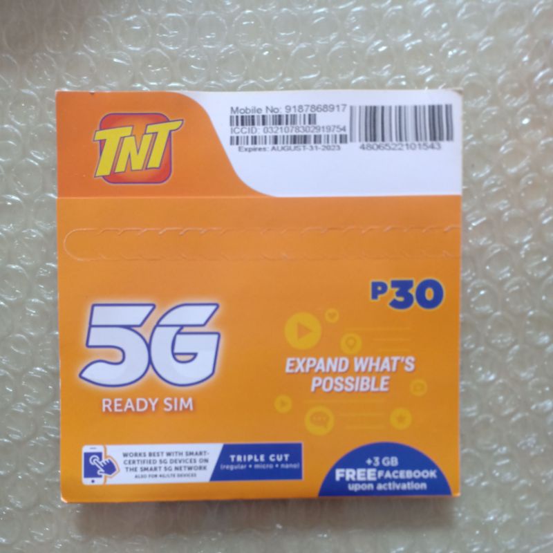 TNT 5G LTE Tricut Prepaid SIM Card Shopee Philippines